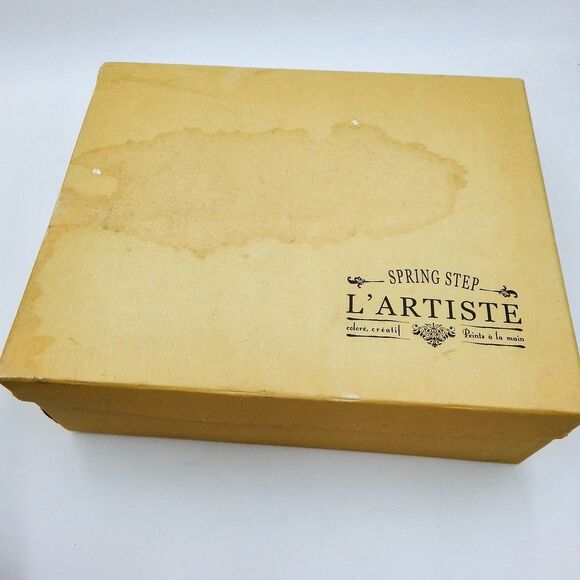 Spring Step L'Artiste Boots 42/11 Green Floral Leather Waterlily Zip Ankle Boho - Picture 14 of 14